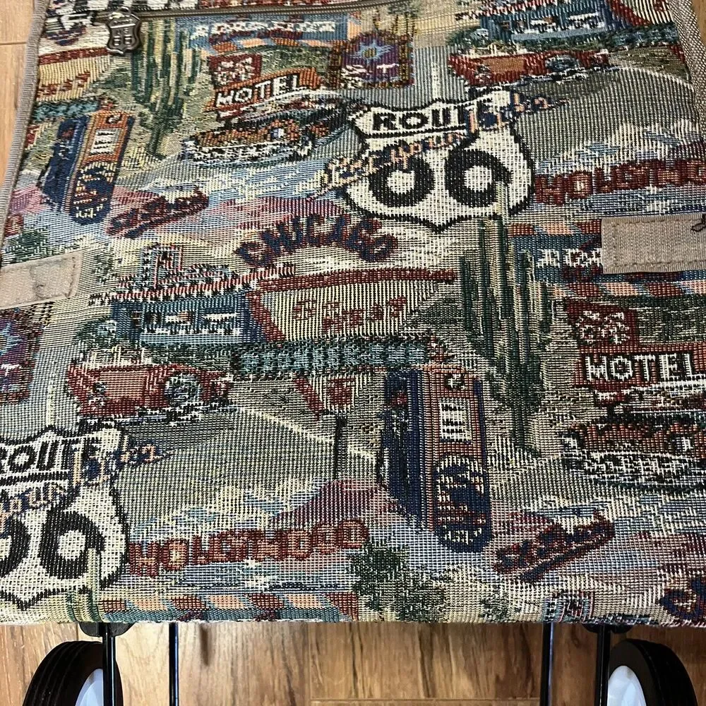 Jade - ROUTE 66 Roller Travel Shopping Bag Foldable Wheels Zips Carry on Luggage